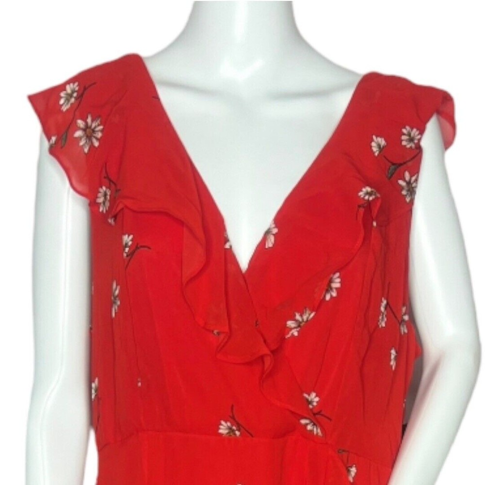 Lulus Women’s Fondest Desires Maxi Dress Red Floral Print Ruffled Size XL - Picture 5 of 10